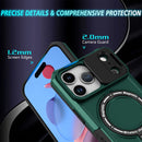 iPhone 17 Pro Max MagSafe Case with Sliding Camera Cover & Ring Stand [Teal]