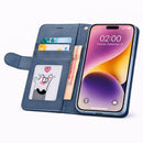 iPhone 18 Pro Flip Wallet Case Cowhide Dot Pattern 9