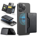 DG.MING K2 MagSafe Wallet – Magnetic Leather Card Holder with RFID Protection [Black]