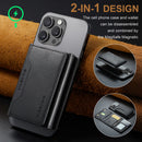 DG.MING K2 MagSafe Wallet – Magnetic Leather Card Holder with RFID Protection [Black]