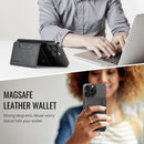 DG.MING K2 MagSafe Wallet – Magnetic Leather Card Holder with RFID Protection [Black]