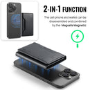 DG.MING K2 MagSafe Wallet – Magnetic Leather Card Holder with RFID Protection [Black]