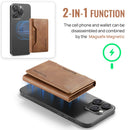 DG.MING K2 MagSafe Wallet – Magnetic Leather Card Holder with RFID Protection [Brown]