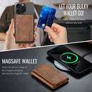DG.MING K2 MagSafe Wallet – Magnetic Leather Card Holder with RFID Protection [Brown]
