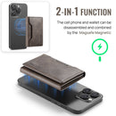 DG.MING K2 MagSafe Wallet – Magnetic Leather Card Holder with RFID Protection [Coffee]