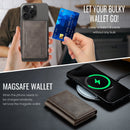 DG.MING K2 MagSafe Wallet – Magnetic Leather Card Holder with RFID Protection [Coffee]