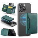DG.MING K2 MagSafe Wallet – Magnetic Leather Card Holder with RFID Protection [Green]