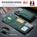 DG.MING K2 MagSafe Wallet – Magnetic Leather Card Holder with RFID Protection [Green]