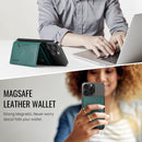DG.MING K2 MagSafe Wallet – Magnetic Leather Card Holder with RFID Protection [Green]