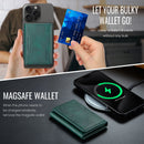 DG.MING K2 MagSafe Wallet – Magnetic Leather Card Holder with RFID Protection [Green]