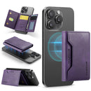 DG.MING K2 MagSafe Wallet – Magnetic Leather Card Holder with RFID Protection [Purple]