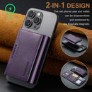 DG.MING K2 MagSafe Wallet – Magnetic Leather Card Holder with RFID Protection [Purple]