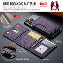 DG.MING K2 MagSafe Wallet – Magnetic Leather Card Holder with RFID Protection [Purple]
