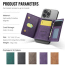 DG.MING K2 MagSafe Wallet – Magnetic Leather Card Holder with RFID Protection [Purple]