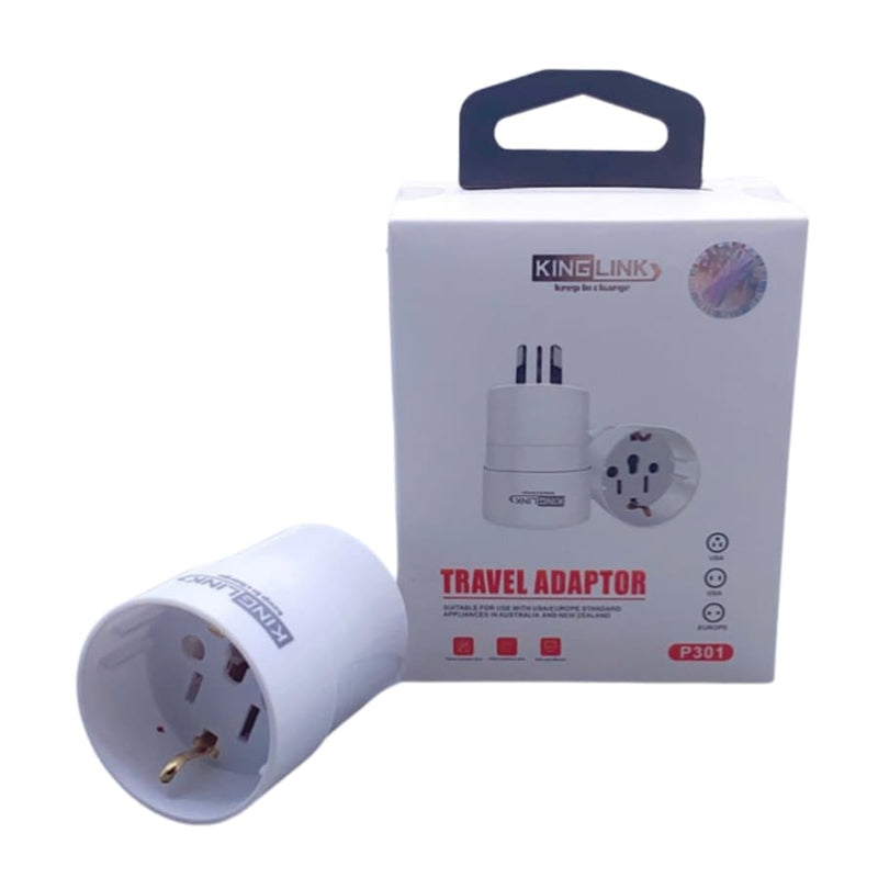 Kinglink Travel Adapter P301 Wall Plug (USA & Europe to NZ