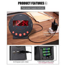 LED Flashing Vibrating Alarm Clock with Bed Shaker