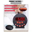 LED Flashing Vibrating Alarm Clock with Bed Shaker