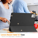 KST Tri-fold PU Leather Case for Lenovo Idea Tab Plus (12.1-inch, 2025, TB361FU) [Black]