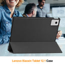 KST Tri-fold PU Leather Case for Lenovo Idea Tab Plus (12.1-inch, 2025, TB361FU) [Black]