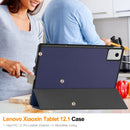 KST Tri-fold PU Leather Case for Lenovo Idea Tab Plus (12.1-inch, 2025, TB361FU)[Navy]