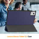 KST Tri-fold PU Leather Case for Lenovo Idea Tab Plus (12.1-inch, 2025, TB361FU)[Navy]