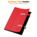 KST Tri-fold PU Leather Case for Lenovo Idea Tab Plus (12.1-inch, 2025, TB361FU) [Red]