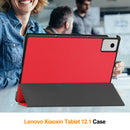 KST Tri-fold PU Leather Case for Lenovo Idea Tab Plus (12.1-inch, 2025, TB361FU) [Red]