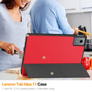 KST Tri-fold PU Leather Case for Lenovo Idea Tab 11 (11-inch, 2025, TB336FU) [Red]