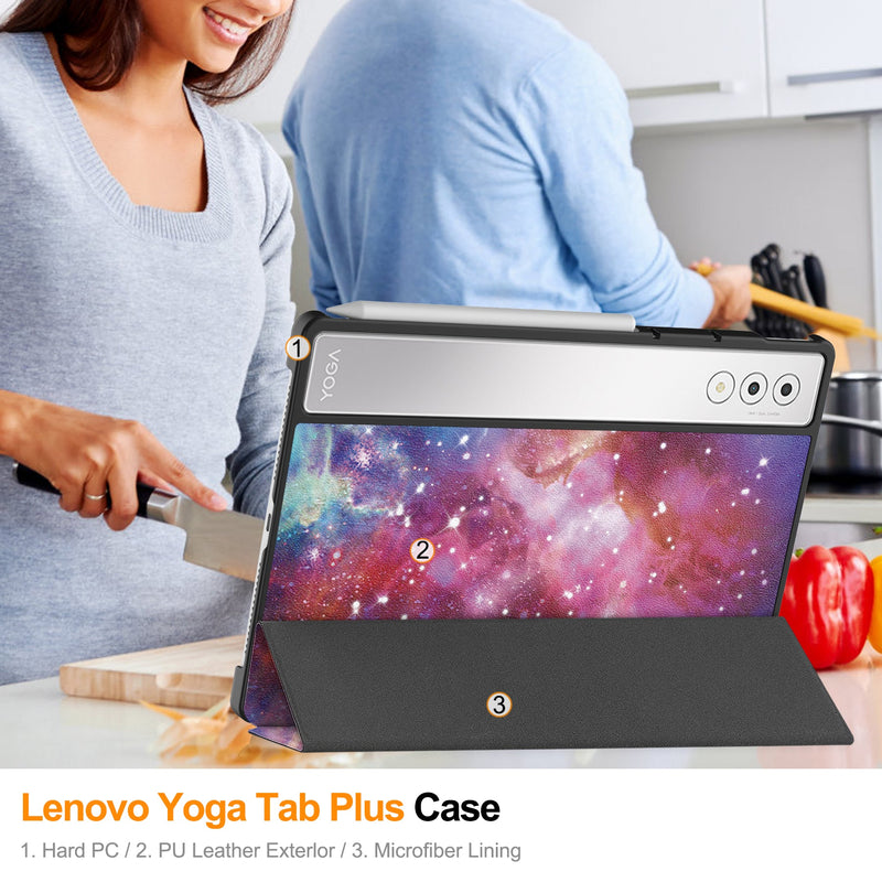 Lenovo Yoga Tab Plus 12.7 TB520 Designer Tri-Fold Case [Galaxy]