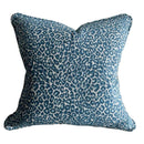 Leopard Design Cushion Cover - Blue & White 1