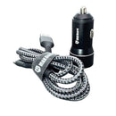 Maxguard 3.1A 2 USB car charger with USB-A to C combo