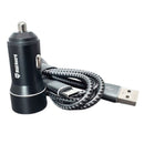 Maxguard 3.1A 2 USB car charger with USB-A to C combo