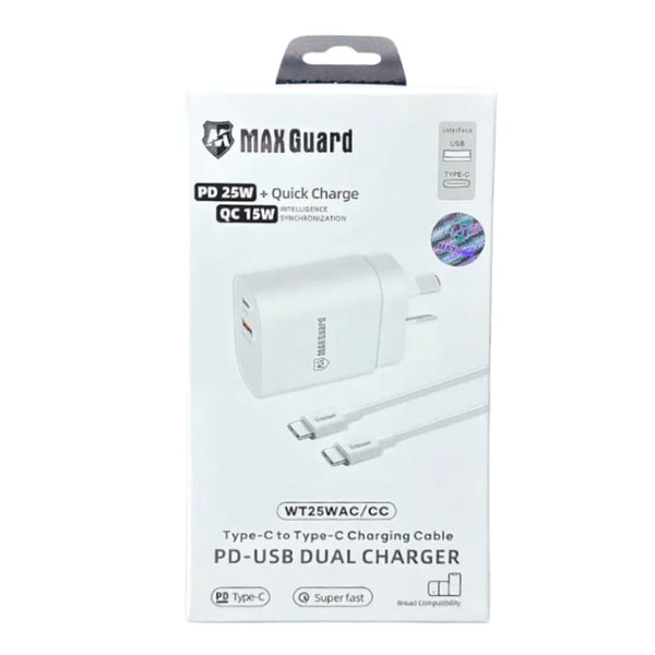 Maxguard Type C & USB Power Adapter Wall Plug (NZ / AUS)