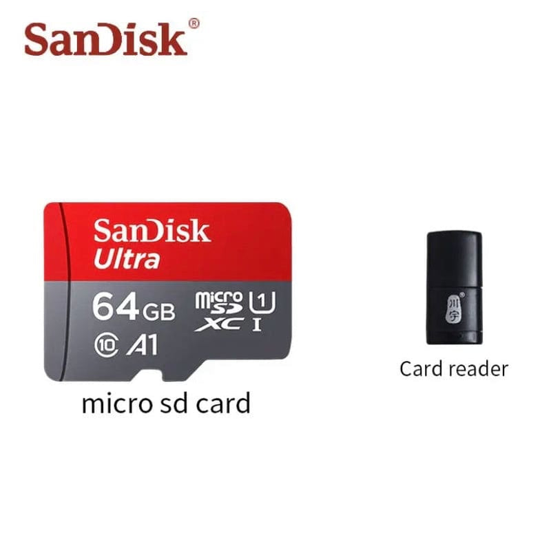 Micro SD Memory Card & Adapter - SanDisk (64GB)