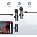 Microphone Dual Lapel Microphone for iPhone Ipad Android Pc