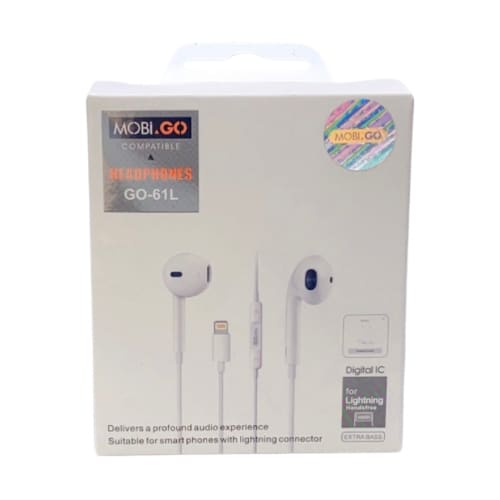 Mobigo GO-61L Earphones (extra bass) (Lightning Jack)