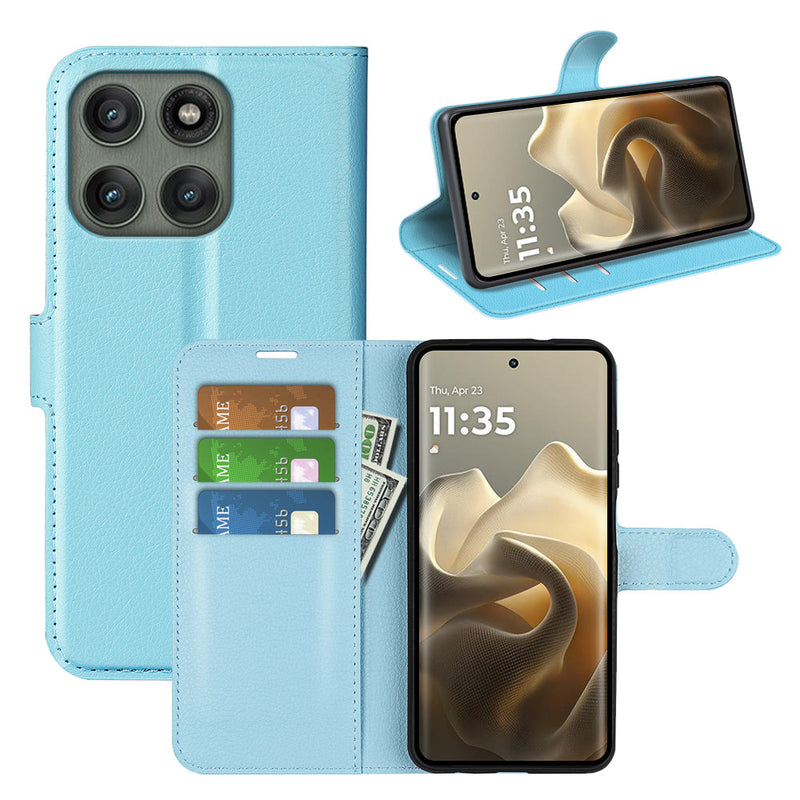 Moto Edge 60Fusion PU Wallet Case [LightBlue]