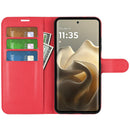 Moto Edge 60Fusion PU Wallet Case [Red]
