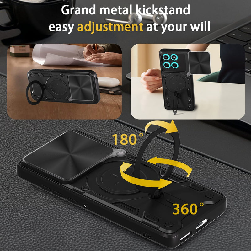 Motorola Moto Edge 60Fusion Ring Kickstand Case w/ Camera Cover [Purple]