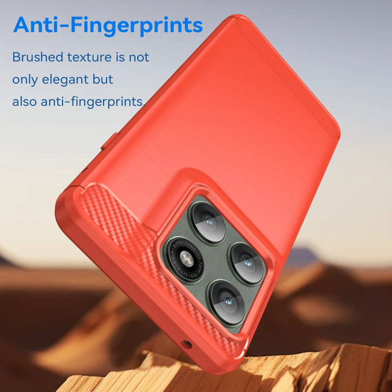 Moto Edge 60Pro Carbon Fibre Brushed Case [Red]