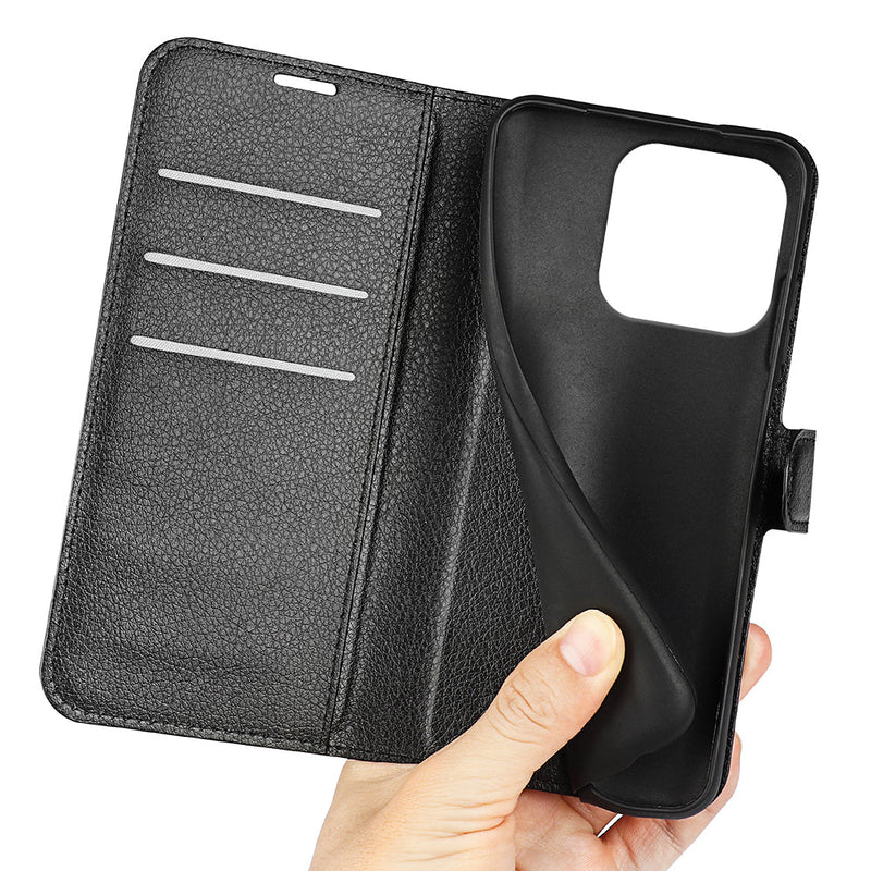 Moto Edge 60Pro PU Wallet Case [Black]