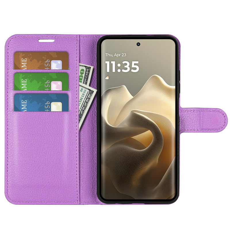 Moto Edge 60Pro PU Wallet Case [Purple]