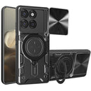 Motorola Moto Edge 60Pro Ring Kickstand Case w/ Camera Cover [Black]