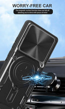 Motorola Moto Edge 60Pro Ring Kickstand Case w/ Camera Cover [Purple]