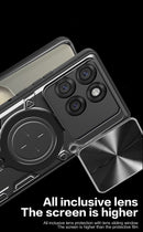 Motorola Moto Edge 60Pro Ring Kickstand Case w/ Camera Cover [Black]