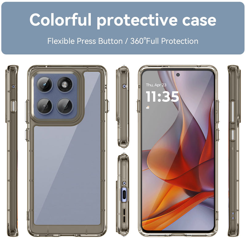 Motorola Moto Edge 60Pro Soft TPU Bumper Case [Clear Grey]