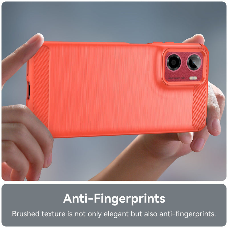 Motorola Moto G05 4G Carbon Fibre Brushed Case [Red]