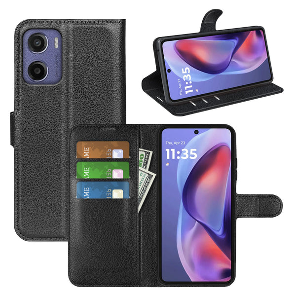 Motorola Moto G05 4G PU Wallet Case [Black]