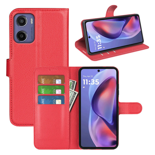 Motorola Moto G05 4G PU Wallet Case [Red]