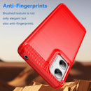Moto G06 4G Carbon Fibre TPU Case Slim Shockproof Cover Red